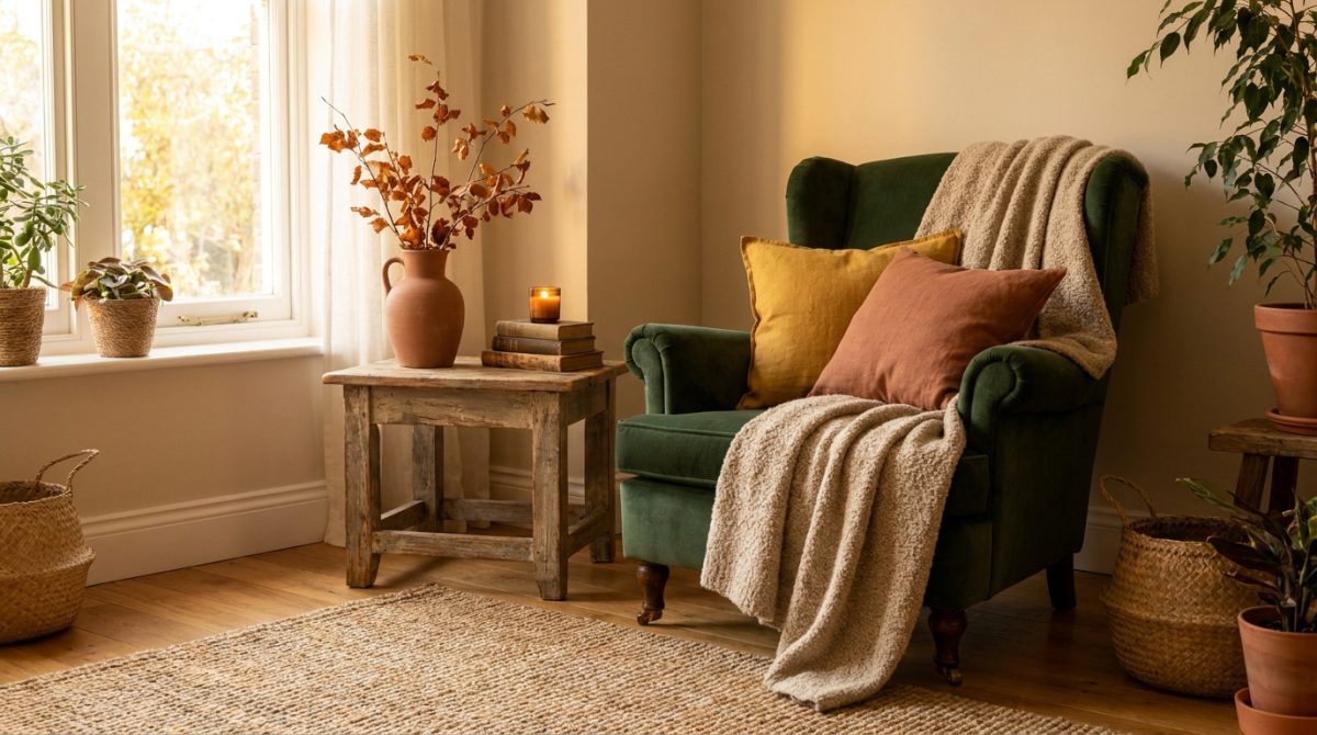 Tendances déco automne-hiver 2026 : couleurs, matières et seconde main - décoration maison
